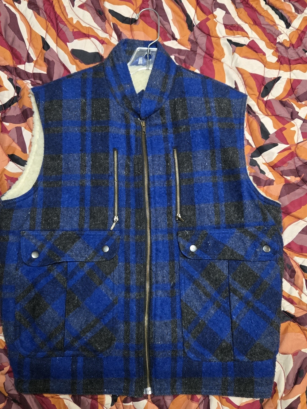 Northern Summit plaid sherpa-lined vest dates from the 1980s Large